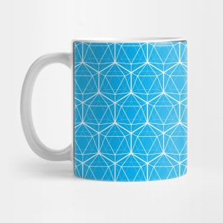 Icosahedron White on Bright Blue Mug